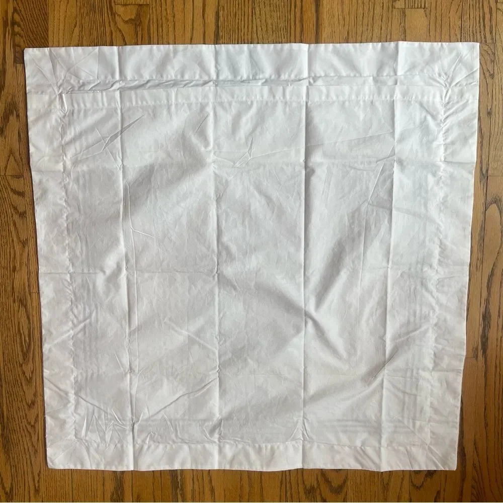 Pottery Barn Organic Cotton White with Black Cotton Percale Euro Sham 26” Square